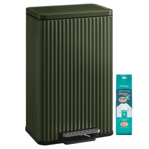 SONGMICS Trash Can, 13 Gallon (50 L), Stainless Steel, with Lid, Pedal