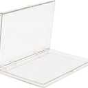 4-Pack Clear Hinged Plastic Containers, Keepsake Storage Boxes, 6" L x 4" W x 1/2" H, Made in USA, Plastic Display Case and Storage Containers