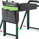 Heavy Duty Garden Kneeler & Seat with Support Legs, 400lbs Capacity Foldable Gardening Stool, Extra Thick Pad & Large Tool Organizer Bag, Ergonomic for Seniors - Dark Green