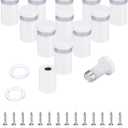 uxcell 12 Pcs 1/2" x 4/5" Standoff Screws Stainless Steel Wall Mount Sign Mounting Hardware Kit with 14pcs Screws for Hanging Acrylic Glass Signs Advertising Boards, White