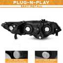 WEELMOTO for 2006-2011 Honda Civic 2-Door Coupe Headlight Assembly Pair Headlamp Chrome Housing Amber Reflector Left+Right Side