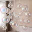 HILAVO 12PCS Iridescent Round Foil Balloons, 22" 15" 10" Large 4D Ball Balloons Holographic Mirror Sphere Balloon for Wedding Baby Shower Mermaid Princess Birthday Party Ceiling Decorations