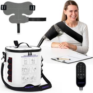 Cold Therapy Machine with Programmable Timer, Portable Ice Machine for Shoulder After Surgery, Shoulder Replacement Recovery System, Cryotherapy Pain Relief w/Compression Pad
