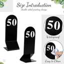 Remerry 50 Pcs Table Numbers 1-50 Acrylic Double Sided Number Cards for Restaurant Acrylic Tent Table Holders Tent Cards Wedding 2.36 x 6.3 Inch(Black)