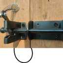 Door Latch - Self-Locking Gate Latch for Outdoor Fence, Black Steel Automatic Gravity Lever Lock with Fasteners, Gate Latch for Wooden Fence, Versatile Gate Latches with Spring & Cable Pull String