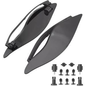 Fairing Air Deflectors Side Wing Windshield Adjustable Wind Deflectors Compatible with 2014-2024 Harley Electra Glide Street Glide Tri Glide Ultra Limited Fairing Side Shield (Black)
