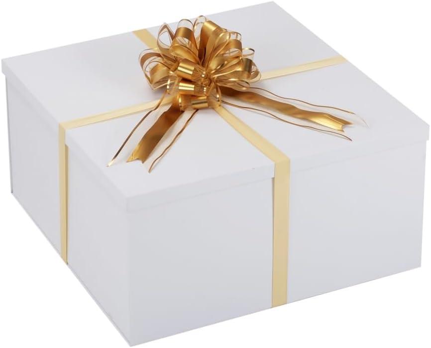 BoxSkivra Extra Large Gift Box with Lid 20x20x10 Inches, Large White Gift Box Giant Gift Boxes with Lids for Presents Packaging for Birthday Surprise, Christmas, Anniversaries, Wedding Party, 1 Count