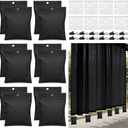 Relaxweex 12 Pack Curtain Weights, 16oz Outdoor Curtain Weighted Bag, Drapery Weighted Bottom Gazebo Weights Sandbag with Holder Clip for Drapes Cabana Gazebo Pergola Garden (Black)