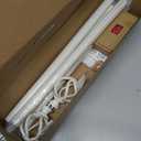 White Curtain Rod 32 to 58 Inches (2.6 to 4.8 ft), USFOOK 7/8 Curtain Rods for Windows, Telescoping Splicing Drapery Rods with Twisted Cage Finials