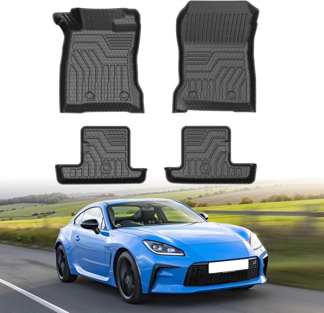 Mixsuper Floor Mats for Toyota GR86 2022-2025 All Weather Floor Liners 1st & 2nd Row Set Black