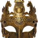 Ubauta Masculine Greek & Roman Soldier Masquerade Mask for Men Venetian Mask