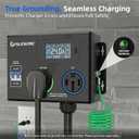 Smart Dryer Splitter for EV and Dryer, 240V Auto Power Switch for Dryer Outlet, 3-Color LED Ring, 3.4" LCD Display, No Rewiring Needed, NEMA 10-30 Plug, NEMA 10-30 & NEMA 14-50 Outlets (24 Amp)