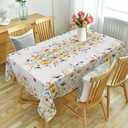 Spring Tablecloth 52x70 Inches, Floral Tablecloth for Rectangle Tables,Spring Decorations for Home, Water-Resistant Blooming Flower Spring Table Cloth for Party,Table