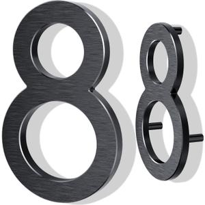 10 Inch Large House Numbers for Outside, Modern Black Metal Address Numbers with Floating Effect, Weatherproof Aluminum, Easy Screw Mount for Fence Wall Garage Gate (8)