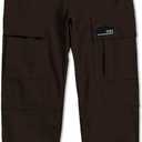 Cromoncent Girls&Womens Cargo Pants Elastic Waist Lightweight Outdoor Jogger Pants, 6 Years (XX-Large, Dark Brown)