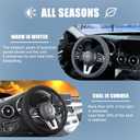 Black Suede Steering Wheel Cover, Breathable Non-Slip Sweat-Proof Wear-Resistant No Pilling, Warm in Winter and Cool in Summer, Universal 15 inch