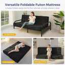 MAXYOYO 8" Foldable Floor Sofa Bed, Tufted Foldable Couch Bed Thick Folding Mattress with Handles, Versatile Folding Sofa Couch for Floor Sleeping, Living Room & Guest Room, Black