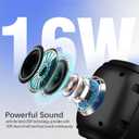 Portable Wireless Speaker, BT5.3, IPX6 Waterproof,Stereo Sound, RGB Lights,TWS Pairing,TF-Card in, for Home Theater, Party,Outdoor Travel (Black)