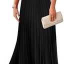 KIRUNDO Women's Summer Maxi Dresses Elegant V Neck Ruffle Flutter Sleeves Empire Waist Pleated Flowy Wedding Guest Dress.XL