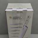 CAROTE 11 Pieces Knife Set with Block for kitchen, Stainless Steel Razor-Sharp Blade, Triple Riveted Ergonomic Handle, Wooden Magnetic Block, Essential Knife Block Set, Beige