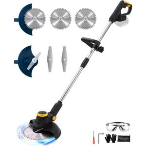 Cordless Weed Wacker Compatible with Makita 18V Battery, Electric Weed Cordless Eater, Stringless Brush Cutter, Lightweight Grass Trimmer with 2 Types of Blades for Yard Garden (Tool Only) (Black)
