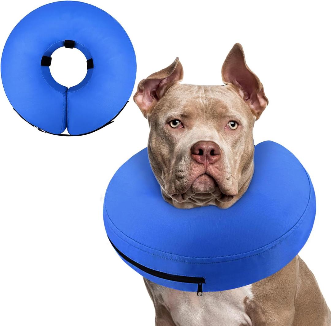 Supet Inflatable Dog Cone Collar Alternative After Surgery, Dog Neck Donut Collar Recovery E Collar for Neuter, Soft Pet Cone for Small Medium Large Dogs (XXL(Neck 18.5"-23.5"))