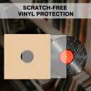 3 x 20PCS 12 Inch Brown Vinyl Record Jackets, Thick Cardboard Sleeves with Center Hole, Blank LP Album Covers for 33 RPM Storage & Organization, 350gsm LP Jackets for Record Storage
