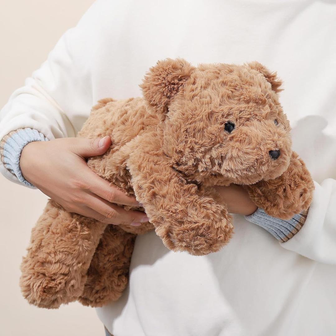 Weighted Teddy Bear Stuffed Anima 20.5" 2Lbs, Sturdy and Fluffy Brown Bear Plush Toy for Kids Cuddle, Cute Plushy Hugging Toy for Kids Adults (20.5"x7.9"x5.9")