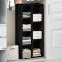 Furinno Reed Closet Organizers and Storage, 7-Cube Closet Organizer, Open Shelf Closet Storage, for Wardrobe, Bedroom, Living Room, Blackwood