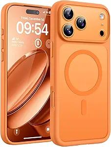 TOCOL for Phone 17 Pro Max Phone Case, Builtin Magnetic Ring, Compatible with Magsafe, Full Camera Protection, Translucent Matte Phone Case for 17 ProMax 6.9 inch (Orange)