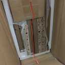 RUSTOWN Boho Rattan Wall Cabinet, Midcentury Bathroom Cabinet with Sliding Door, Adjustable Shelves, Over The Toilet Storage Cabinet (Rustic Oak)