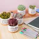 SAIWEILAI ONLINE 9 Pieces Teacher Appreciation Gifts Ceramic Succulent Plant Pot Small Flower Planter Funny Cute Succulent Plant Pot Planter Succulent Accessories for Teacher Christmas Birthday Gift