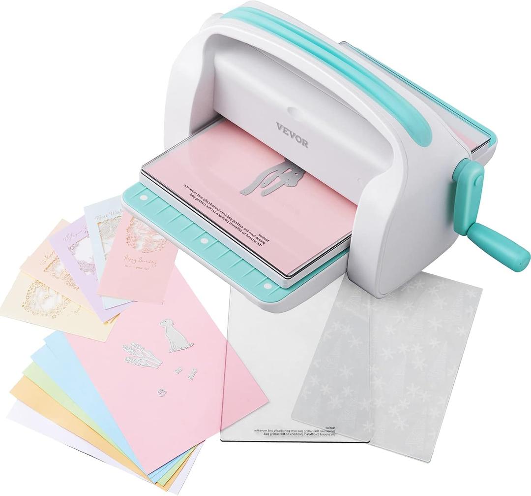 VEVOR Die Cutting and Embossing Machine, 9-Inch (A4) Opening Size, Manual Scrapbooking Machine Starter Kit, Foldable Complete Set with Embossing Folder, Plate, for Cardmaking, Scrapbooking, DIY Crafts