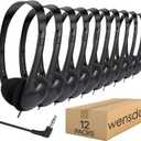 12 Pack Kids Headphones Bulk for Classroom School Students, Durable Wholesale Class Set Headphones for Kids Children Toddler Teen Boys Girls (HY857,12 Black)