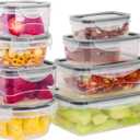 16 Piece Food Storage Set Includes Air-Tight Locking Lids