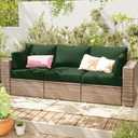 8 Pcs Outdoor Patio Cushion Covers, Replaceable Waterproof Furniture Covers, Outdoor Non-Slip Covers with Zippers, Covers Only, Green, 25.6"D x 23.6"W x 4"H