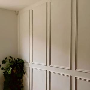 Self-Adhering Wall Molding Kit - Pre-Cut Wall Paneling Kit - Accent Wall Trim - Wainscoting - 3 Panel Design (Style-1)