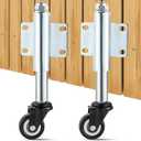 2" Spring Loaded Gate Caster, Set of 2 TPU Wheel Heavy Duty Casters, Load Capacity 110 Lbs