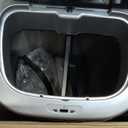 Amazon Basics Automatic Dual Compartment Trash Can with Lid, Hands-Free, Fingerprint Resistant, Odor Control, Stainless Steel, D-Shaped, 80 l, 2 Bins