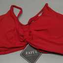 ZAFUL Bikini Tops for Women Push Up Swimsuit Top Lace Up Padded Bathing Suit Tops Twist Bikini Top Only (Medium, 0-top Only:deep Red)