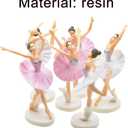 6Pcs Ballerina Cake Topper Plastic Ballet Girl Figurine Realistic PVC Elegant Dancer Ornament for Birthday Party Home Shelf Table Car Decorations