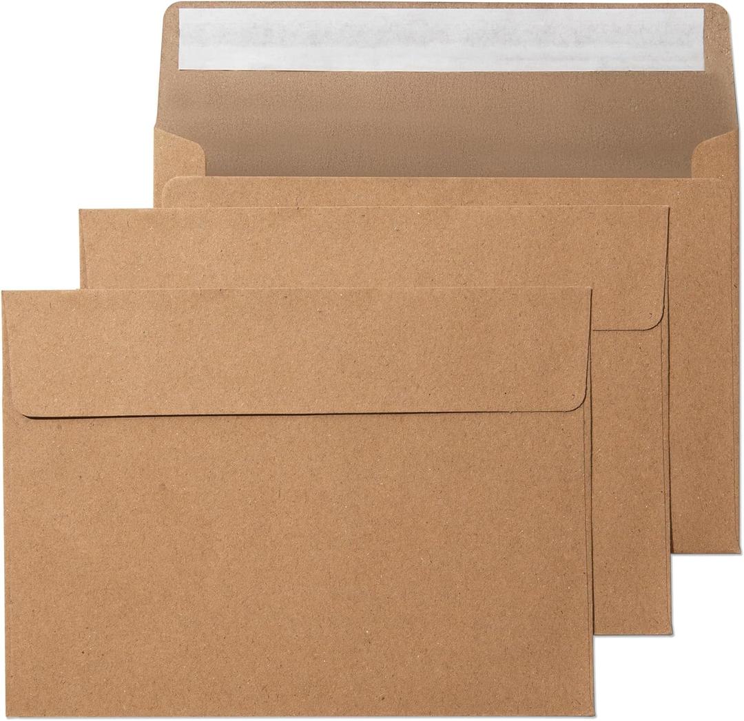 Pack It Chic - 4 X 6 Envelopes (250 Count) Kraft A6 Envelopes for Invitations, Postcards, Weddings, Photos, Letters, and Papers - 4 3/4" X 6 1/2"