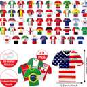 4 x Soccer Jersey Flag Bunting Banner - 2026 Global Soccer Tournament Decorations - 49 Pcs International Country String Flags for Football Championship Party Supplies - Sports Themed Backdrop for Fans & Watch Parties