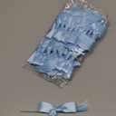 AIMUDI Light Blue Satin Ribbon Twist Tie Bows 2.5" Pretied Blue Bows for Baby Shower Premade Baby Blue Bows for Crafts Treat Bags Cake Pop Gift Wrapping Wedding Party Favors Goodie Bags - 50 Counts