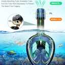 Greatever Full Face Snorkel Mask, Snorkeling Gear for Adults with Latest Dry Top Breathing System and Detachable Camera Mount, Foldable Snorkel Set for Family Snorkeling Trips, Anti-Fog & Anti-Leak
