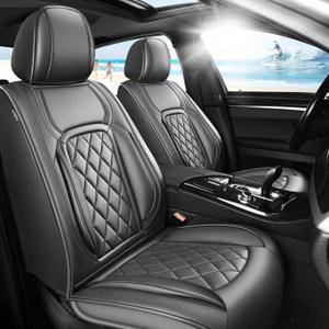 Fit Accord Premium Leather Car Seat Covers for Honda Accord 2012-2025 2026 - WaterproofBreathableAll-Weather Seat Cushion Protecto & Airbag Compatible, Full Set Black