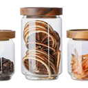 BaoFull Glass Jar with Lid, Airtight Food Storage Containers Glass Set for Coffee Beans| Sugars| Candy, 3 Pack