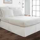 Bed Skirt Queen Size Pleated Style by Comfort Beddings 100% Cotton Blend, Premium Tailored Fit 1pc Bedskirt Queen Size 20" Drop Length White Solid