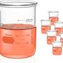 Glass Beakers, Heavy Duty, with Double Scale Printed Graduation. 6pcs of Vol.250ml, HBKG250A6