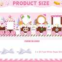 Pink Gingerbread Train Photo Props Large Christmas Train Shaped Backdrop Banner Xmas Gingerbread Party Decorations for Winter Holiday Festival Photo Booth Background Home Class Decor Party Supplies